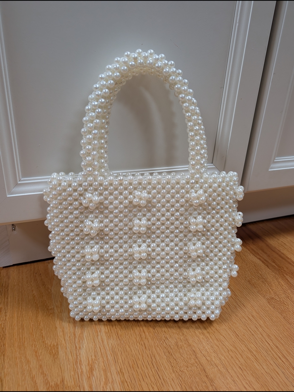 Pearl Beaded Bag - White